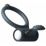 Ерекційне кільце Dorcel Power Clit Black V2 з вібрацією, з язичком зі щіточкою
