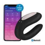 Смарт-вібратор для пар Satisfyer Double Joy чорний із широким кліторальним стимулятором