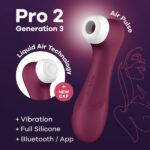 Вакуумний кліторальний стимулятор Satisfyer Pro 2 Generation 3 з керуванням через застосунок і технологією Liquid Air Wine Red